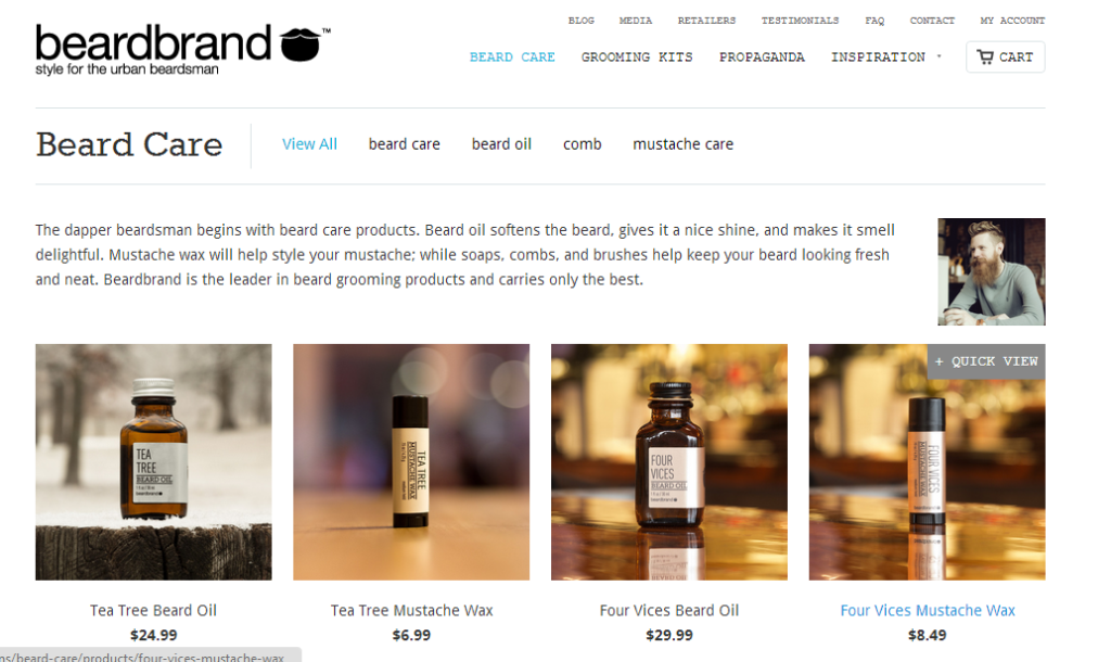 Beardbrand category page
