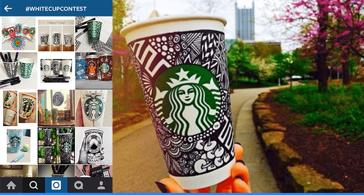 Starbucks #WhiteCupContest created great user generated content on Instagram