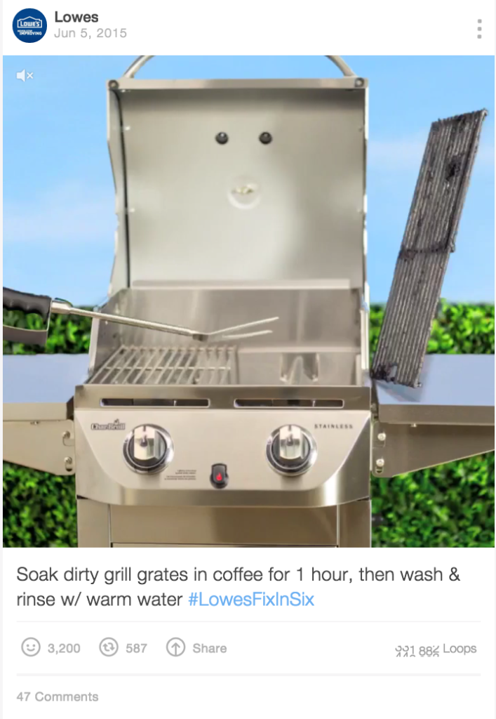 FixinSix's post showing dirty grill and simple tricks to clean it