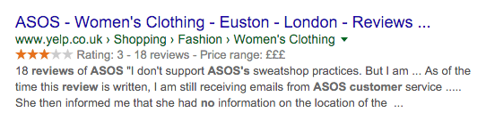 ASOS fashion eCommerce reviews 