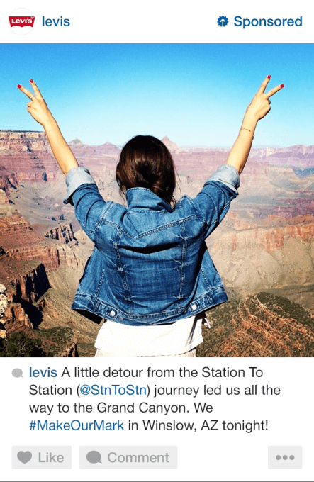 Levi's example on how to advertise on Instagram