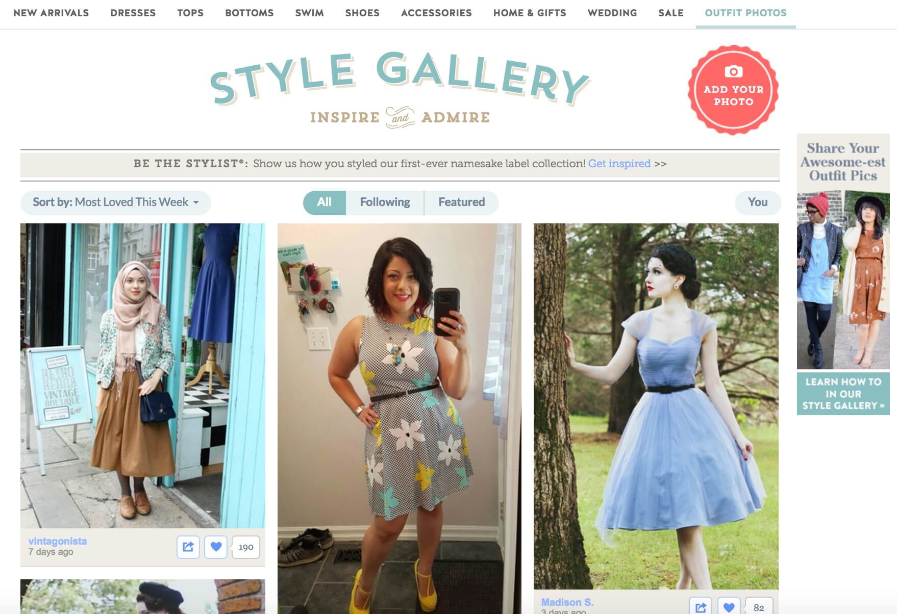 Modcloth's user generated photos