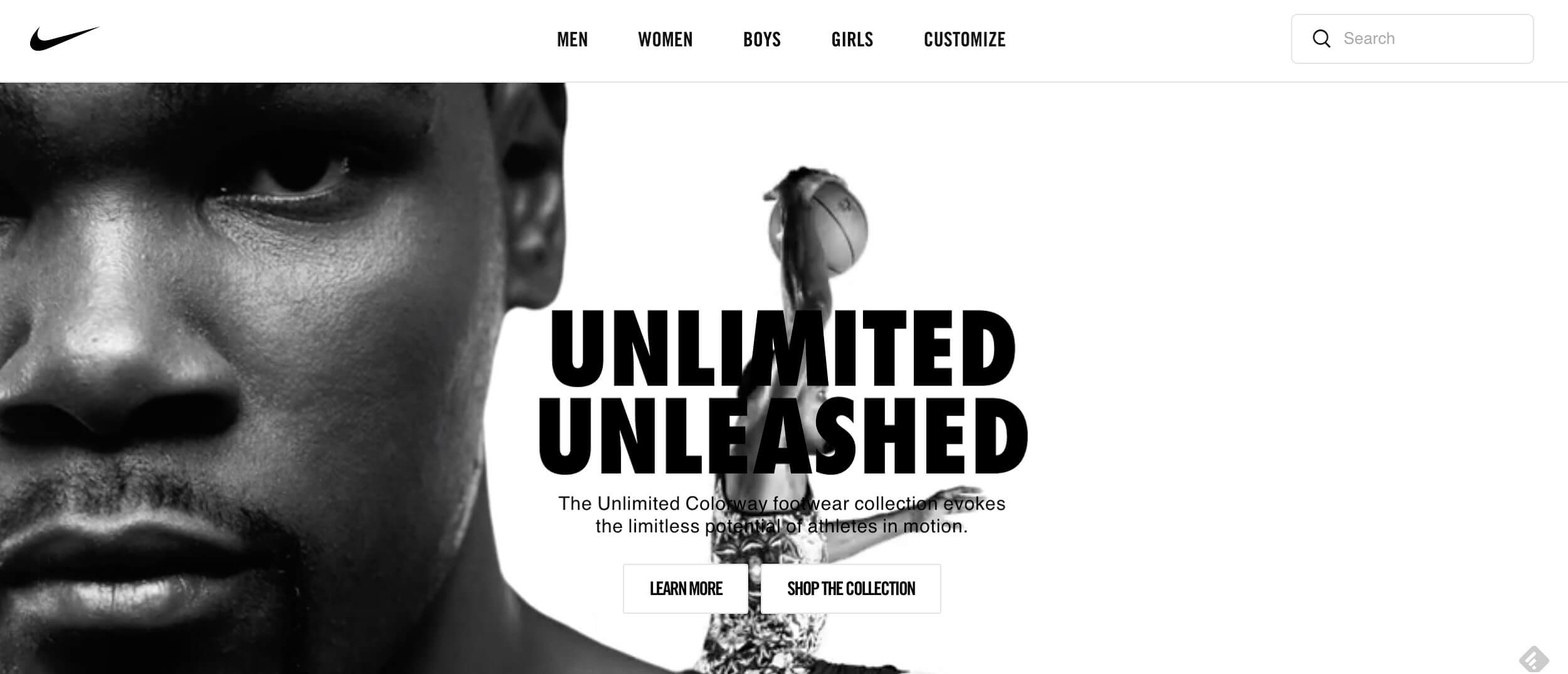 Example of Nike's visual commerce