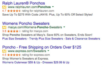 Google shopping ads example