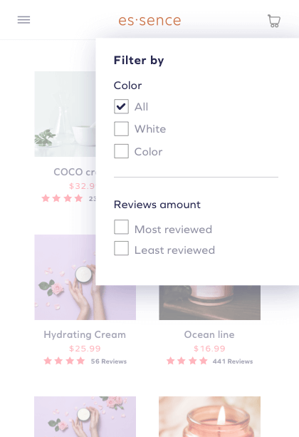 Sort products by reviews count