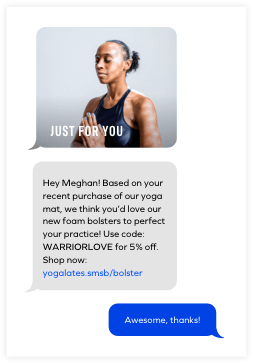 sample Yotpo retention text message