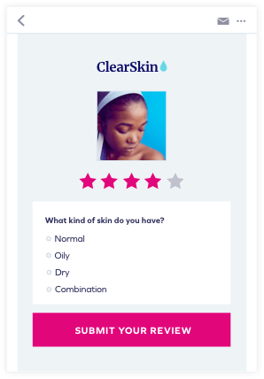 sample Yotpo review submission page with branding