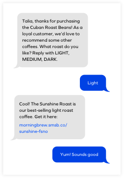 sample Yotpo retention text message