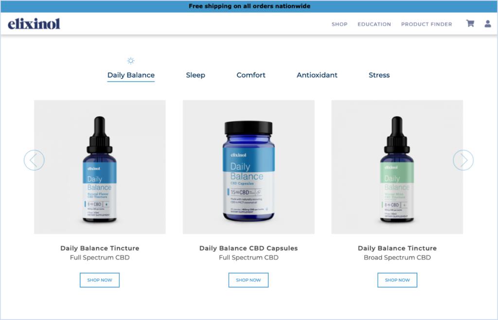 elixinol The Best Shopify Store Examples That Will Inspire Your Brand 19