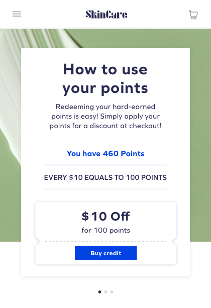 Redeem points for donation