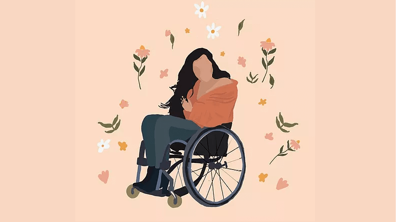 woman in wheelchair illustration