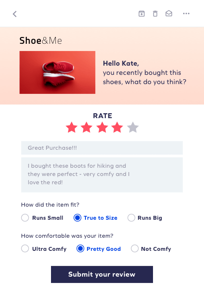 Collect reviews post-purchase