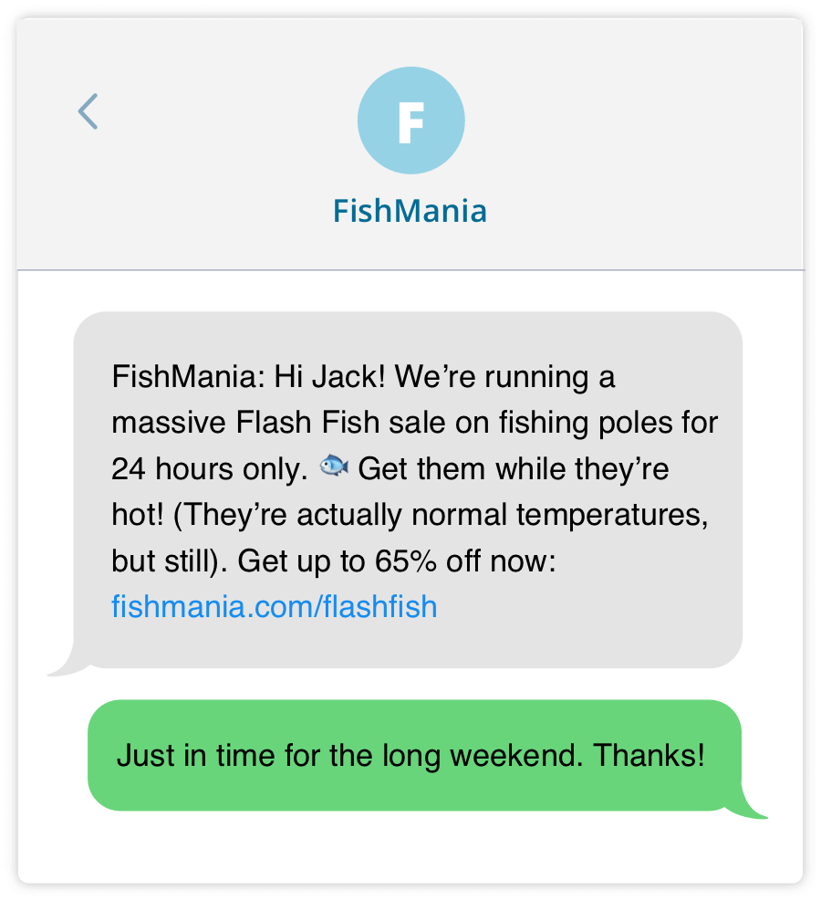 flash sale messaging