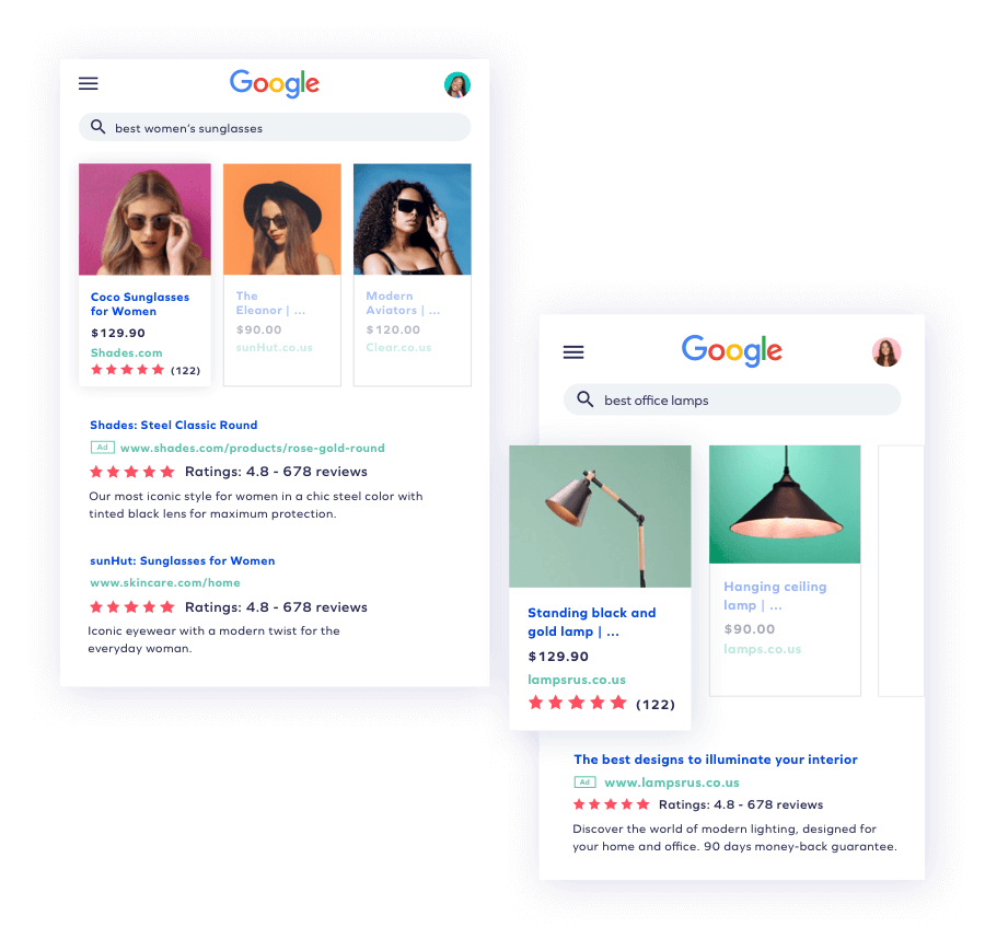 Google search results for "best women's sunglasses"