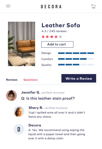 Display Q&A within your product pages