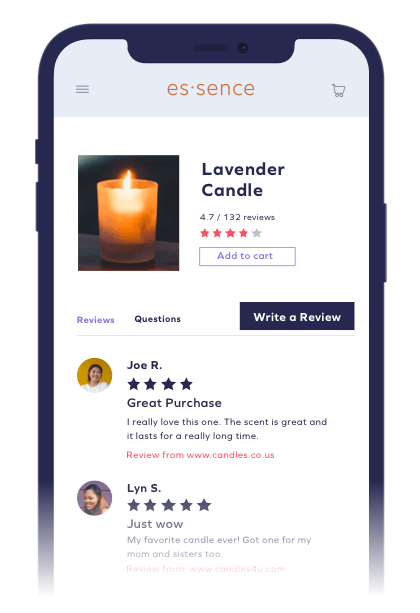 Display reviews in app