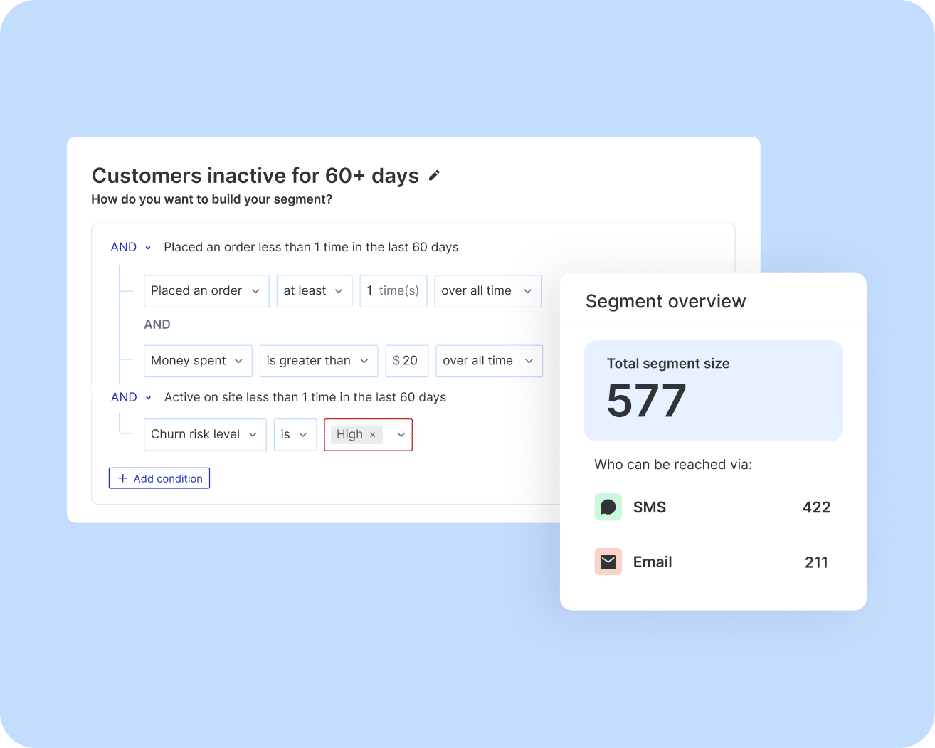 customer segmentation platform mockup