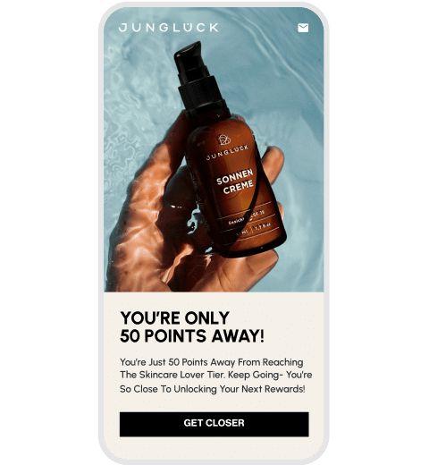 Mobile loyalty program screen showing rewards and points balance