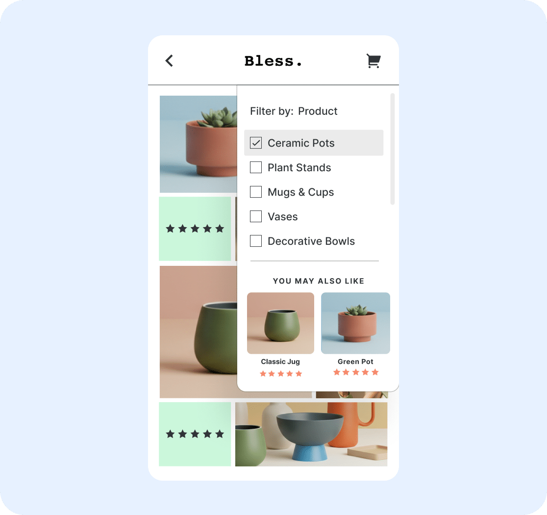 Filter products by rating
